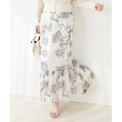 1h可退 日本直邮natural couture女士碎花层叠半身裙 0361010290