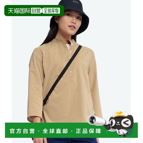 日本直邮AIGLE 速干SOLOTEX单点徽标长袖套头无领衬衫