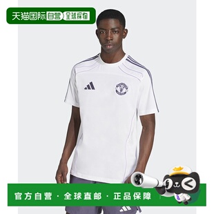 1h可退 日本直邮adidas 男士 曼联队徽T恤 软质单面针织 日常休闲