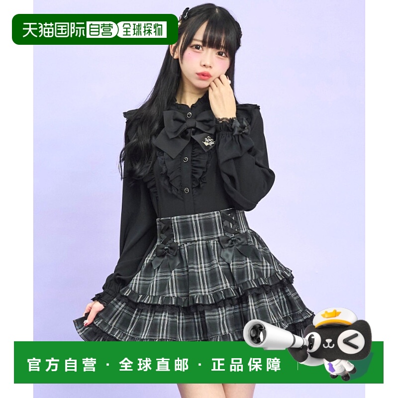 1h可退 日本直邮Secret Honey 女士高腰蕾丝拼接连衣裙 三层荷叶