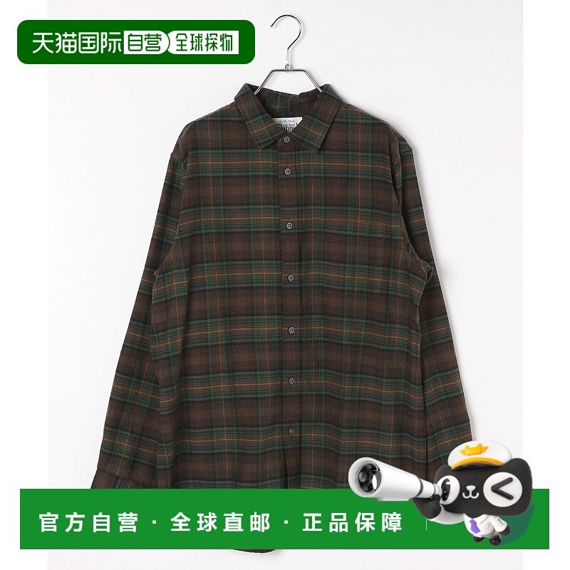 1h可退 日本直邮GLOBAL WORK 男装 柔软加绒全棉休闲衬衫 半开襟