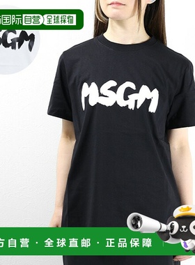 日本直邮MSGM 徽标 T恤短袖圆领徽标 T恤棉质女士 3441 MDM203 23