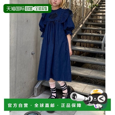 1h可退 日本直邮Candy Stripper 女士刺绣图案短袖牛仔连衣裙 125