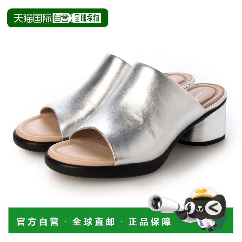日本直邮女士真皮穆勒凉鞋 浮雕设计 LX35 W 纯银色单鞋拖鞋半拖图片