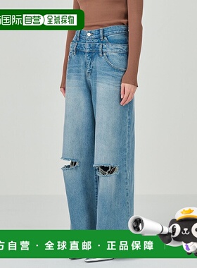 1h可退 日本直邮Diagram 女士双层腰设计破洞牛仔裤 0325111417