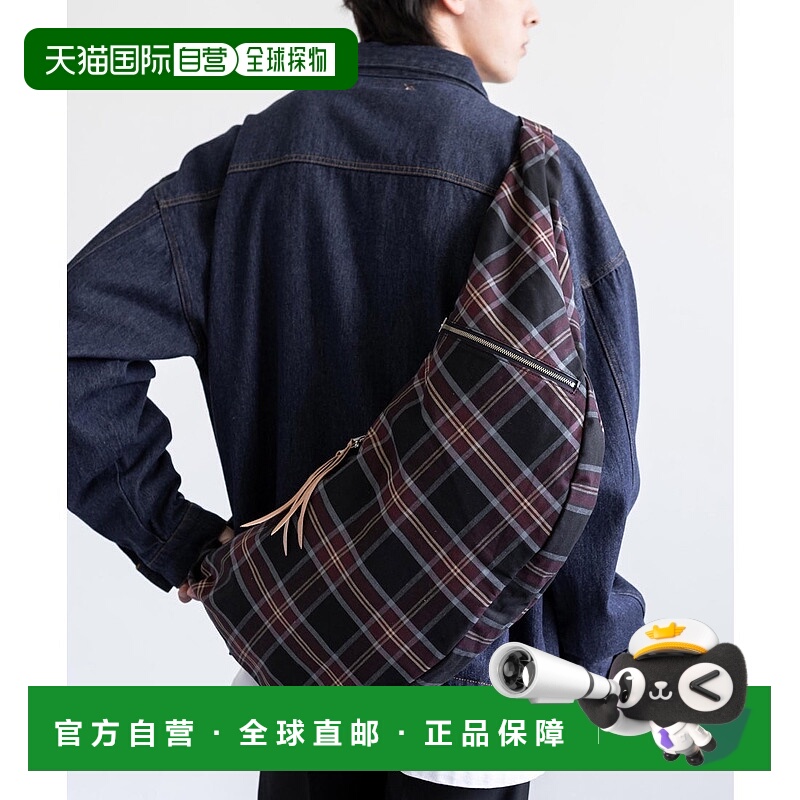 日本直邮Rocky Monroe 格子纹皮革斜挎肩包[Butler Verner S RK68