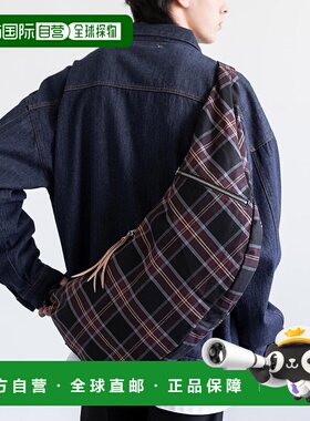 日本直邮Rocky Monroe 格子纹皮革斜挎肩包[Butler Verner S RK68