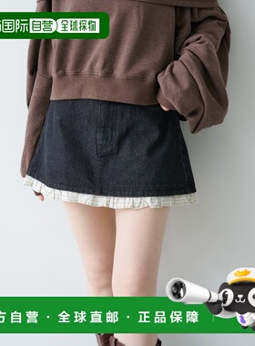 1h可退 日本直邮Kastane 女装 2025AW 荷叶边牛仔迷你裙 棉 KAZ10