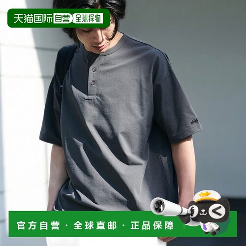 日本直邮WILD THINGS 男装 联名款亨利领T恤 大廓形单点Logo设计
