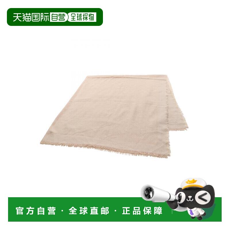 日本直邮中古LV路易威登女B级9新shawl披肩丝绸围巾/丝巾浅褐色