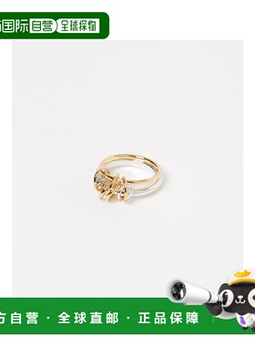 日本直邮Lapuis 女士双环连结设计戒指 UW44235220103