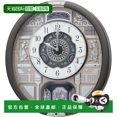 【日本直邮】精工石英挂钟 Karakuri 时钟模拟三重选择旋律RE603N