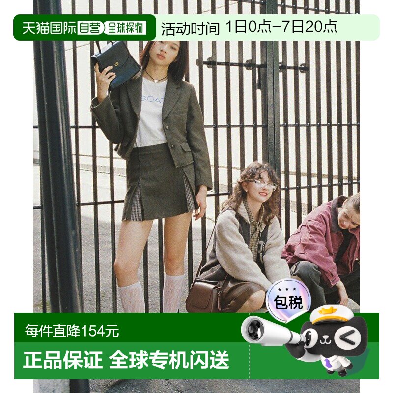 日本直邮NAUTICA 女士鱼骨纹剪裁半身裙迷你裙 1110207500001
