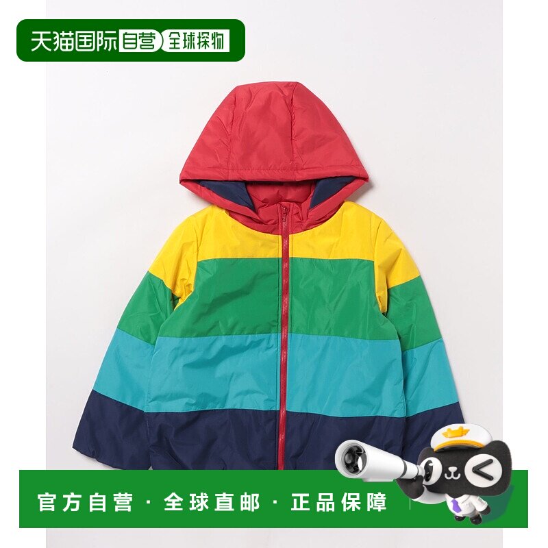 1h可退 日本直邮moujonjon儿童 机能中棉外套 可拆卸帽设计 彩虹