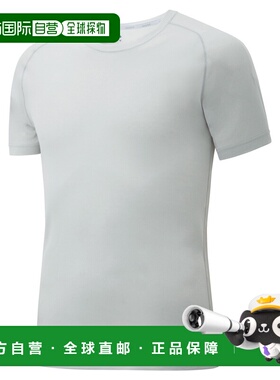 日潮跑腿Montbell蒙贝欧男款T恤灰色包芯纺短袖简约WT S1107686