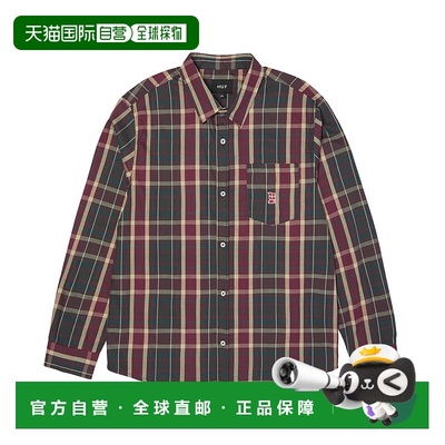 1h可退 日本直邮HUF 男女同款 全棉长袖格纹衬衫 MEGABLAST系列