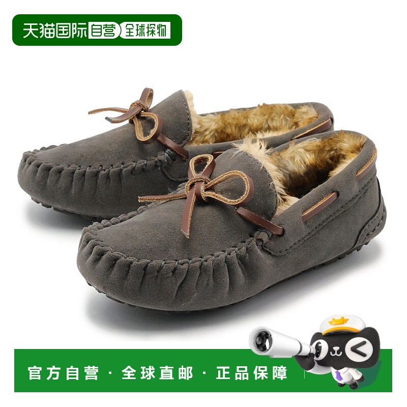 日本直邮Todos儿童款莫卡辛鞋灰色加绒保暖休闲时尚百搭简约正品