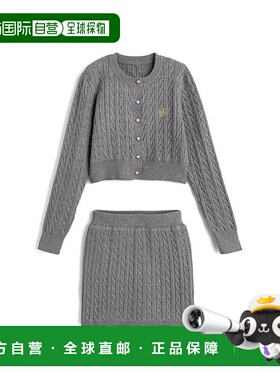 日本直邮日潮 GRL 珍珠纽扣 绞花针织开衫×迷你裙套装fu284上衣