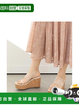 【日本直邮】Randa女士凉鞋乳白色透明腰带坡跟时尚百搭舒适