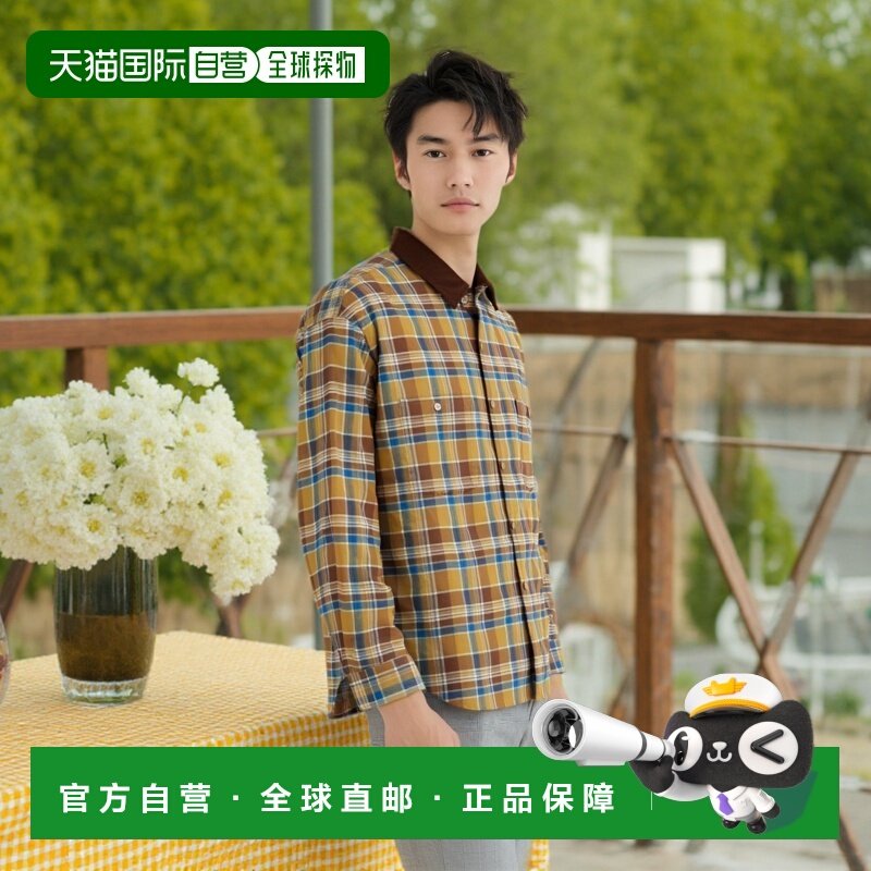 1h可退 日本直邮BEAMS 复古格子纹工作衬衫可外穿格纹灯芯绒宽松,男装,衬衫,淘宝优惠券,粉丝福利购,淘宝优惠卷