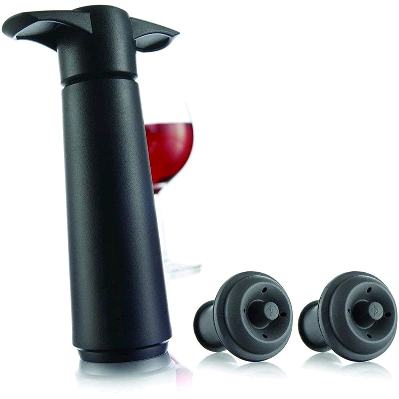 日本直邮Vacu Vin 红酒真空泵 带2个红酒塞 V-20 黑色