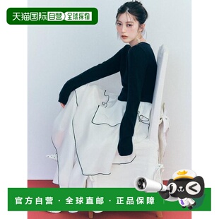 日本直邮SNIDEL 透视不对称下摆针织拼接连衣裙 日系甜美穿搭