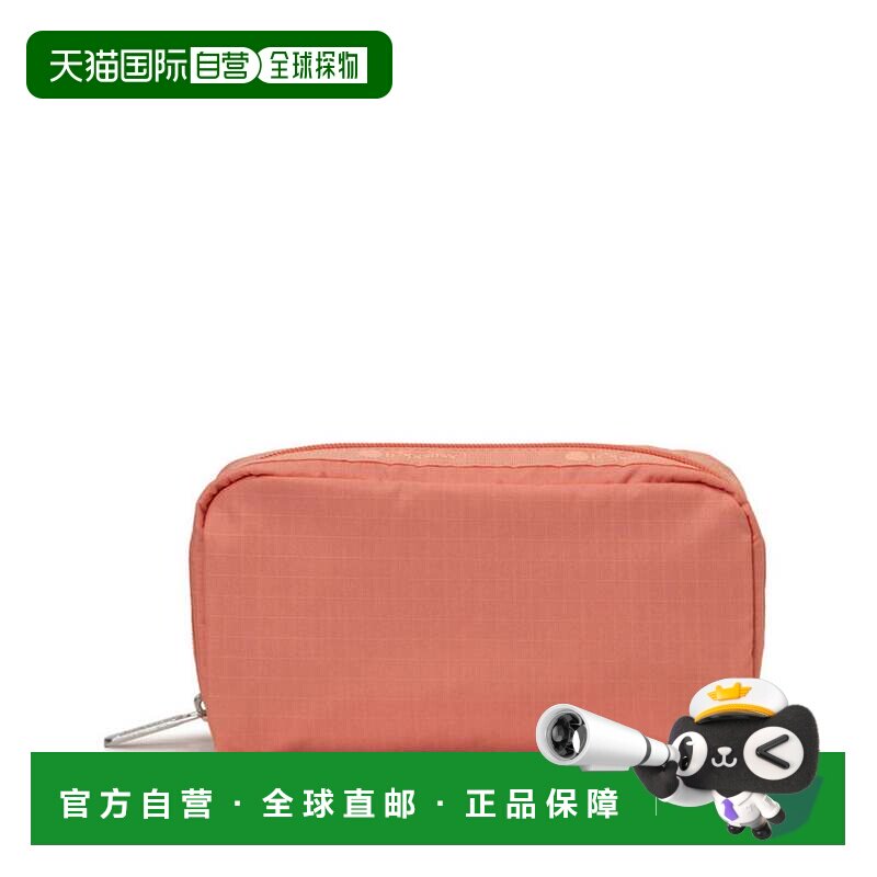 日本直邮RECTANGULAR 化妆品 珊瑚红化妆包收纳包笔袋