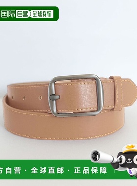 日本直邮florge 哑光黑色皮革触感素面腰带 男女通用长度可剪 [FL