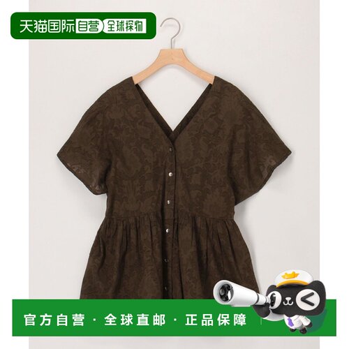日本直邮MICO COULIER 女装 棉质双面V领透视提花衬衫 6081940100