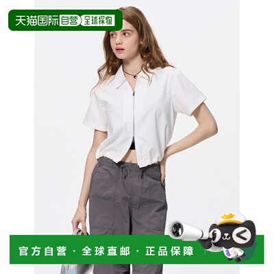 日潮跑腿GU极优 前拉链衬衫短袖+OS 01 OFF WHITE WOMEN XS 35919