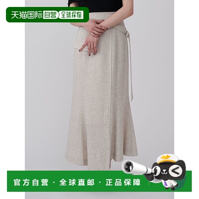 1h可退 日本直邮LAGUNAMOON 女装 麻感凉感西装呢窄身A字裙 03255