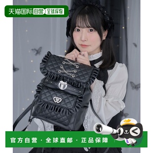 1h可退 日本直邮ililil 女士 黑色复古罪系风帆布双肩包 IL25I03