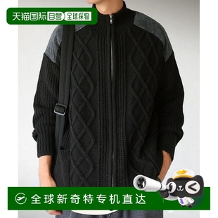 保暖 日本直邮antiqua 男女同款 暖和高级针织材质拉链连帽衫 冬季