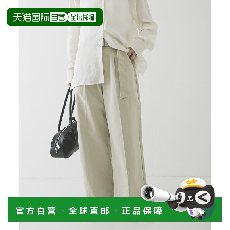 1h可退 日本直邮URBAN RESEARCH 女装 纯棉系带褶裥阔腿直筒裤 UR