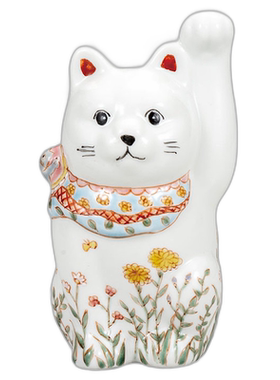 日本直邮九谷烧礼品包装 No.4 招财猫花园 装饰品护符招财猫