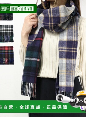 日本直邮Johnstons 羊绒疯狂图案披肩围巾 格纹羊绒 男女通用 WA0