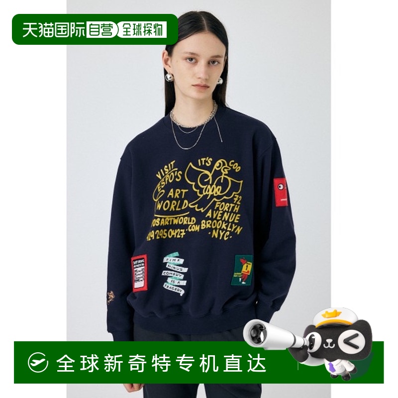 1h可退 日本直邮MOUSSY 女士ESPO艺术刺绣宽松卫衣 010HA5908401