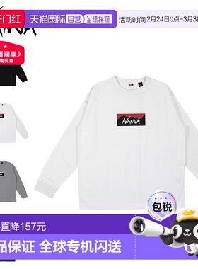 日本直邮NANGA 男士长袖生态混合方形徽标T恤棉质NW2431-1E150-A