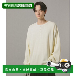 1h可退 日本直邮RAGEBLUE 男士宽松亨利领长袖T恤 亨利领设计 吸