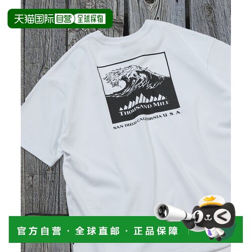 日本直邮THOUSAND MILE 男装 联名款波浪后印T恤 抗菌防臭速干 12