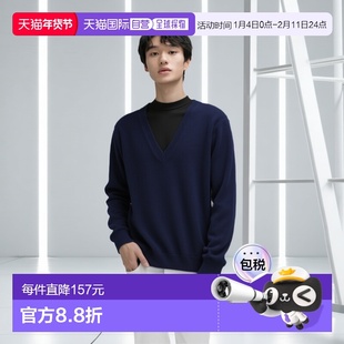 日本直邮Uniqlo Cashmere V领针织衫 465736优衣库羊绒羊毛宽松