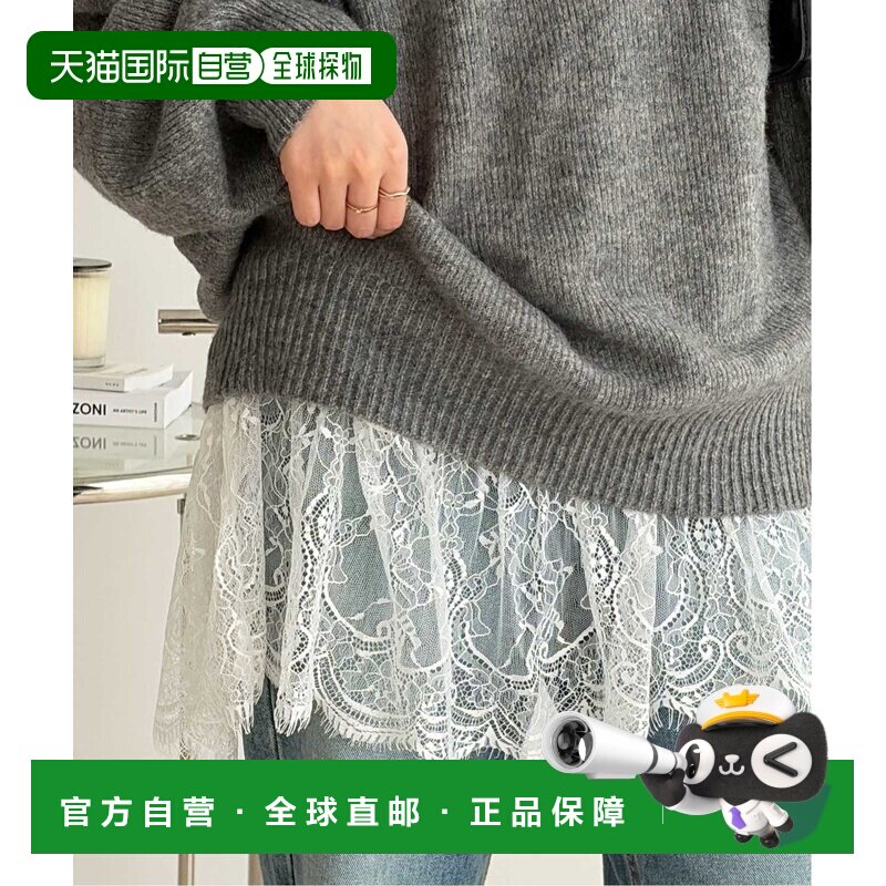 日本直邮GeeRA 蕾丝花边拼接薄纱连衣裙内搭上衣T恤长袖