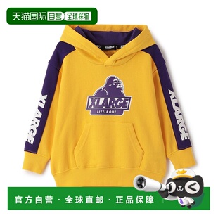 1h可退 日本直邮XLARGE KIDS 儿童 宽松半拉链袖标logo连帽外套 9