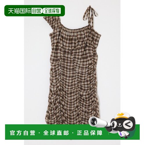 日本直邮MOUSSY 女装 不对称褶皱迷你连衣裙 010JAP334751包臀裙