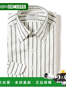 1h可退 日本直邮Drake's 男士宽条纹常规领衬衫 21110494087