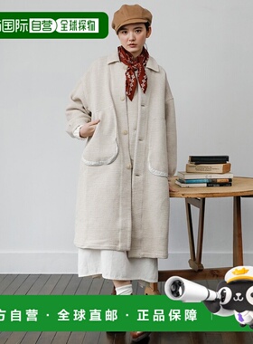 1h可退 日本直邮Brocante 女装 宽松版型 原创提花丹宁长外套 半