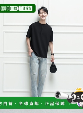 1h可退 日本直邮SURPLUS 男女同款宽松亨利领T恤 01222100776短袖