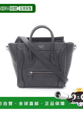 日本直邮中古Celine赛琳女包B级9新Handbag手包牛皮斜挎包黑色