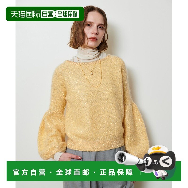 1h可退 日本直邮allureville 女装 莫代尔亮片针织衫 宽松灯笼袖,女装/女士精品,毛衣,淘宝优惠券,粉丝福利购,淘宝优惠卷