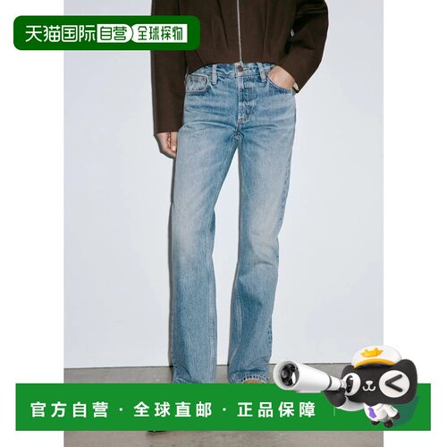 日本直邮MANGO CAROLINE 蓝色开牛仔裤 直筒裤